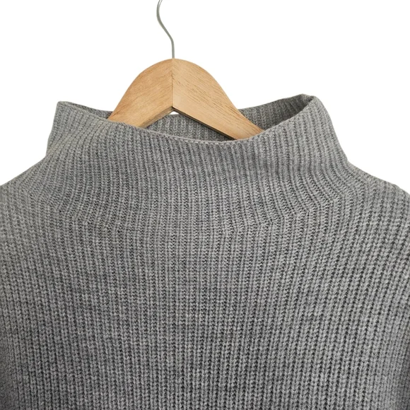 Quince Merino Wool Relaxed Turtleneck Sweater Dress Light Heather Gray, Size M - Picture 2 of 11
